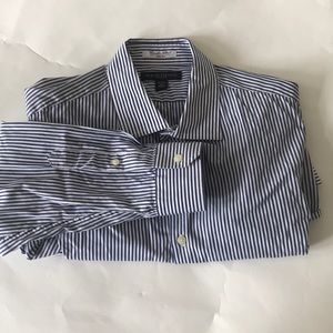 mens blue striped Banana Republic slim fit shirt
